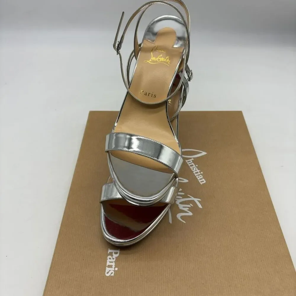Christian Louboutin Silver Strappy Heels